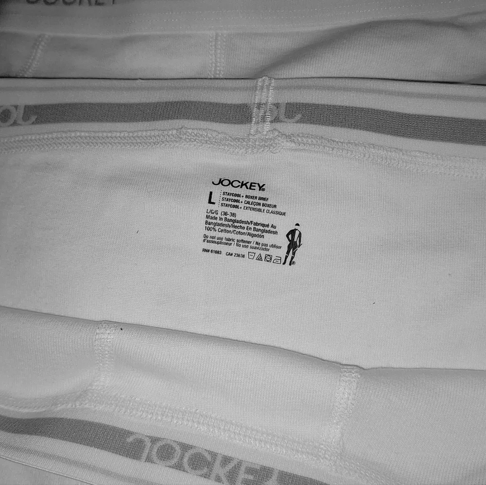 🇺🇲2pc NWOT WHITE Jockey Size L Men's Staycool Boxer Briefs